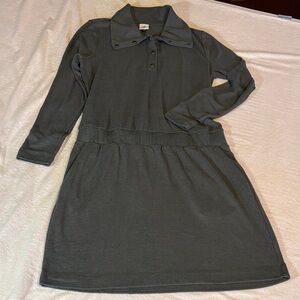 CAbi Knit Dress in Olive Green